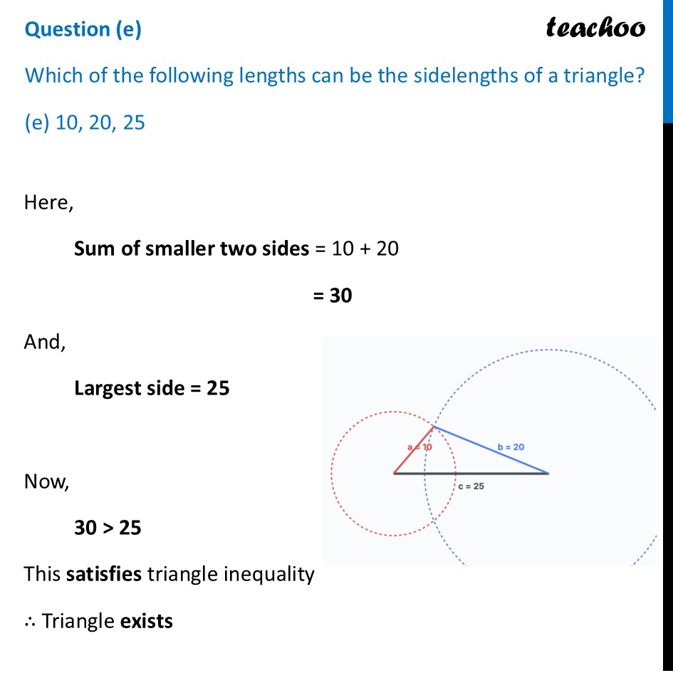 Which of the lengths can be the sidelengths of a triangle? 10, 20, 25 - Figure it out - Page 156