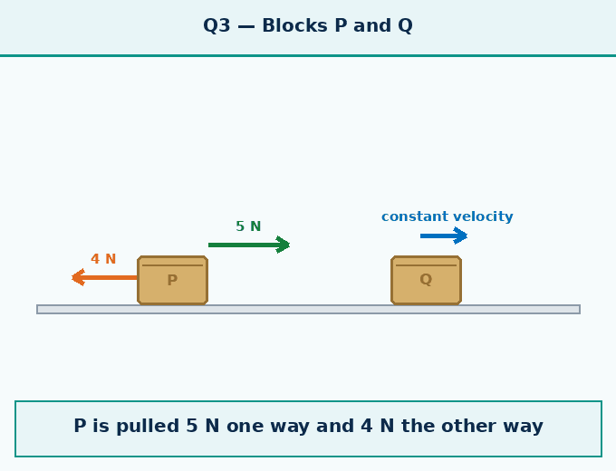 Question 3 — Two blocks P and Q - How Forces Affect Moti - [Teachoo] - Questions at the end of the chapter