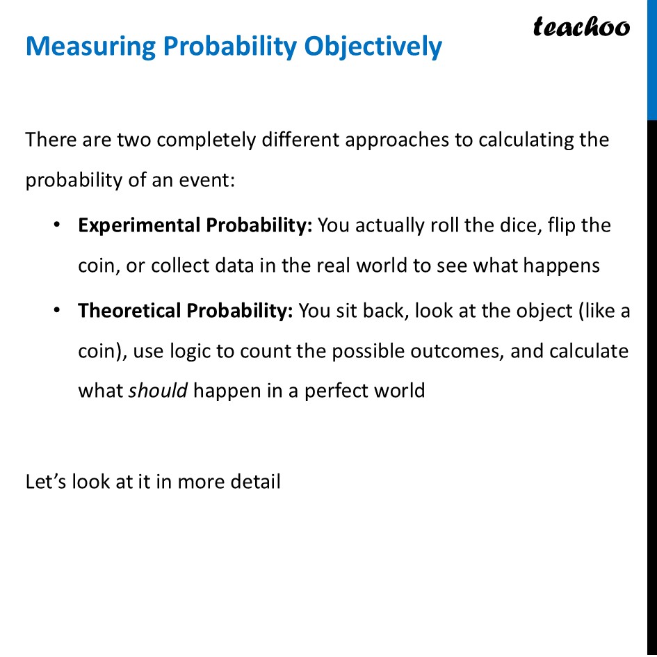 Experimental Probability vs Theoretical Probability - Difference - Experimental and Theoretical Probability