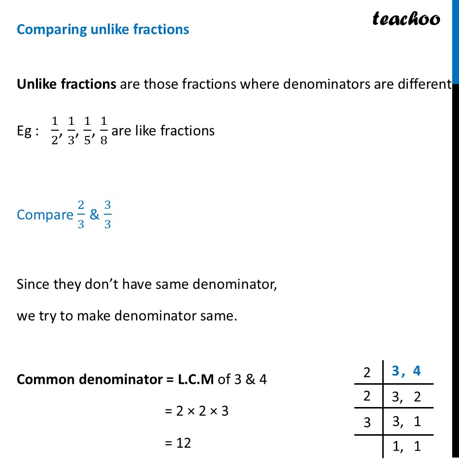 part 2 - Comparing fractions - Fractions - Quick Revision - Chapter 8 Class 7 - Working with Fractions (Ganita Prakash) - Class 7 (Ganita Prakash 1, 2 & old NCERT)