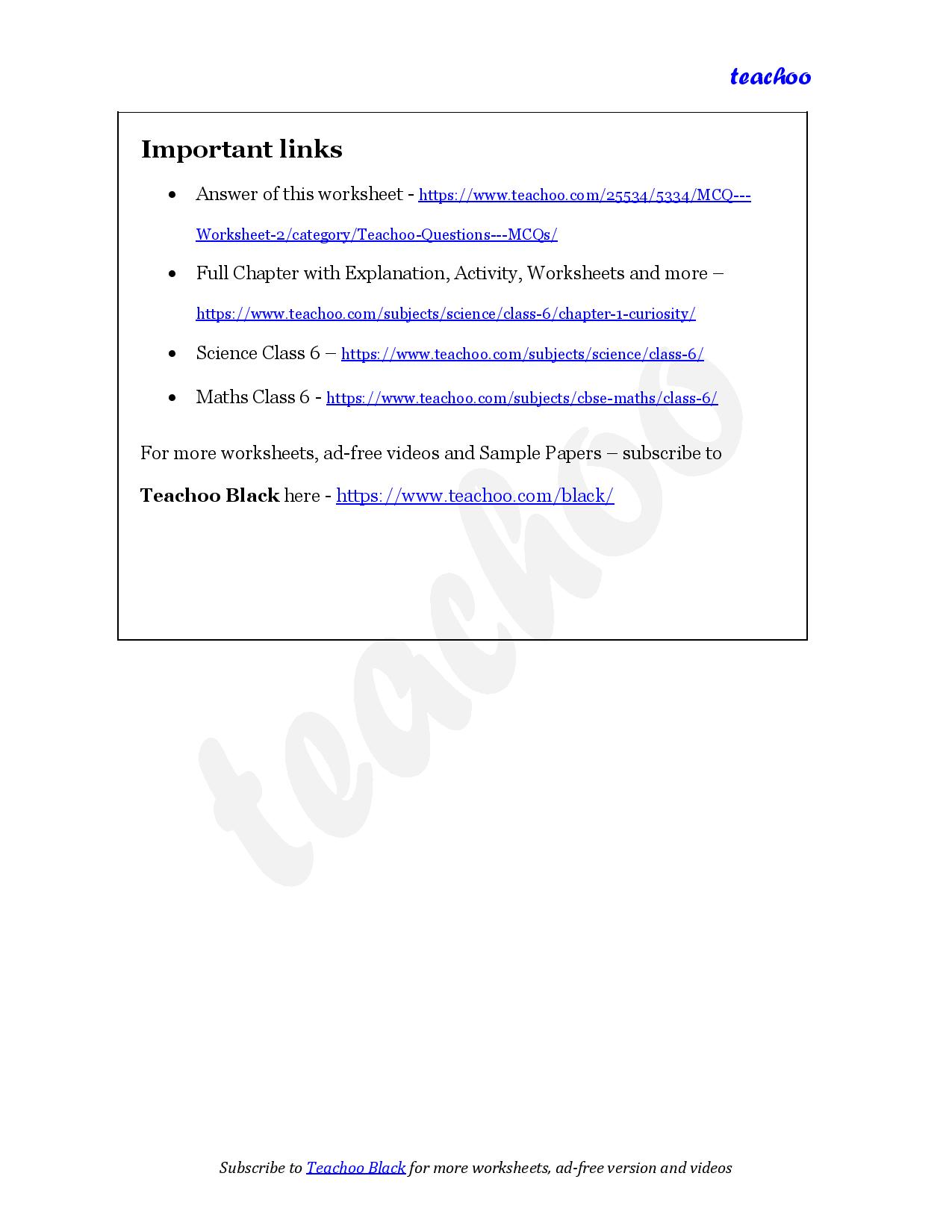 part 4 - MCQ - Worksheet 2 - Teachoo Questions - MCQs - Chapter 1 Class 6 - The Wonderful World of Science (Curiosity) - Class 6