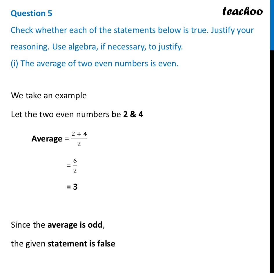 Check whether each of the statements below is true. Justify your - Figure it out - Page 127-132