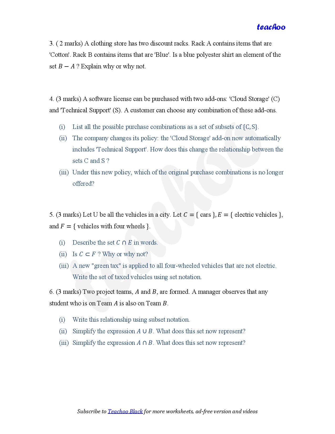part 2 - Mix Questions - Worksheet 2 - Teachoo Questions - Mix - Serial order wise - Chapter 1 Class 11 Sets