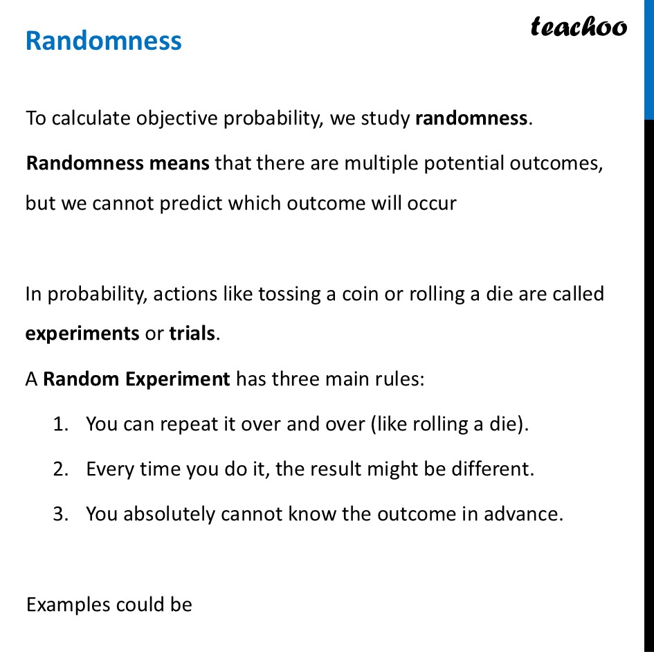 Randomness in Probability - Definition, Example, Video [Teachoo Maths] - Definition