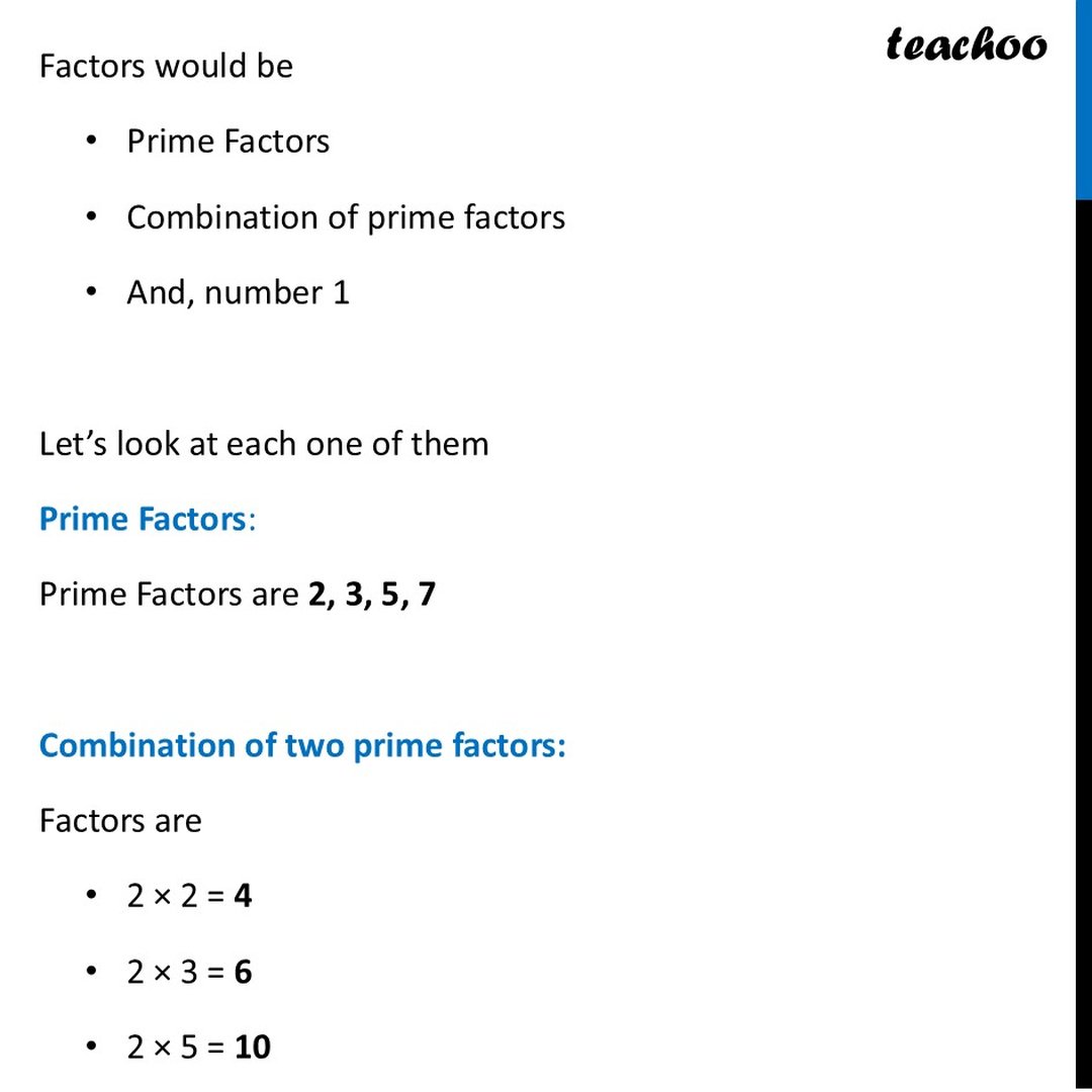 List all the factors of numbers (e) 840 [Ganita Prakash Class 7]