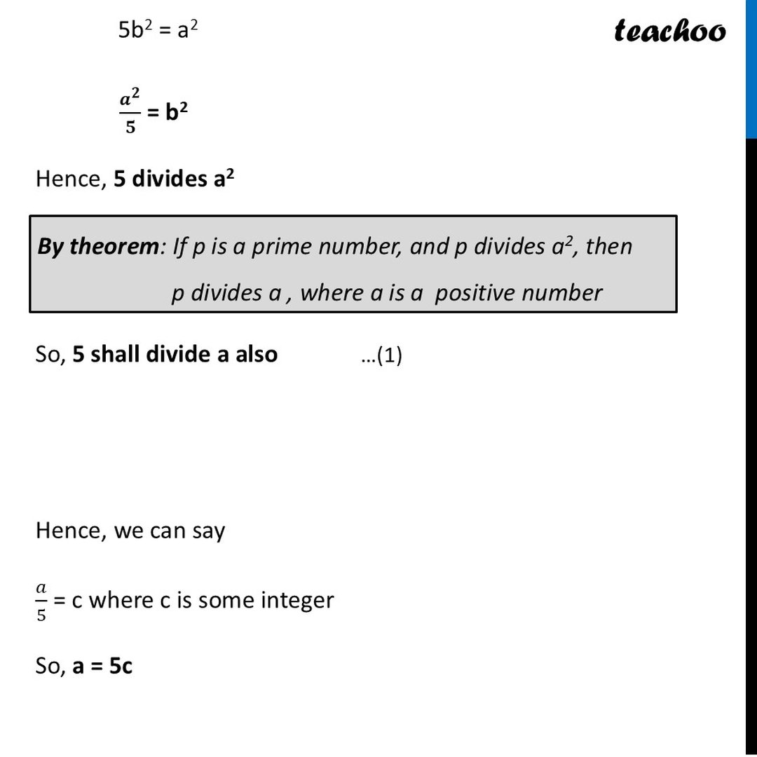 Prove that √5 is an irrational number - Steps with Video [Class 9]