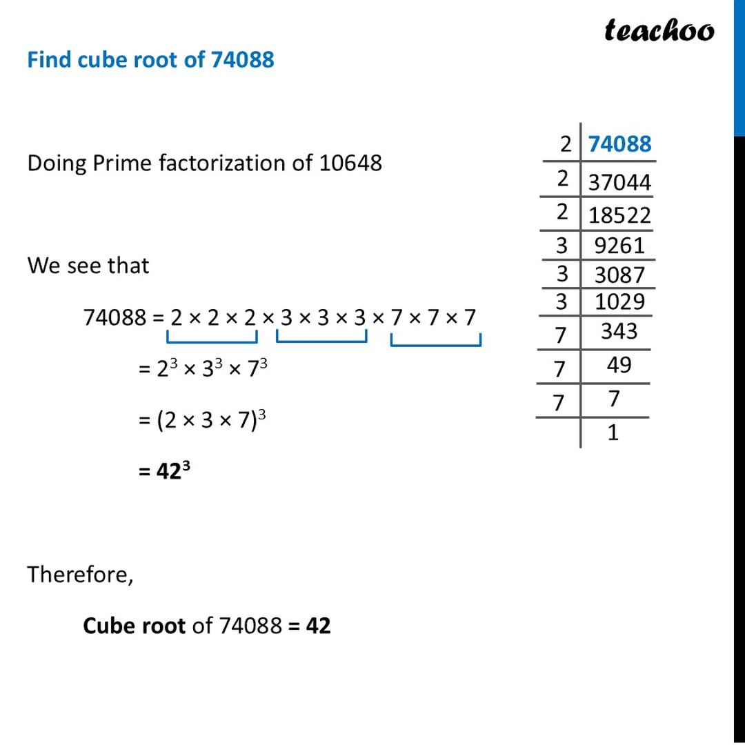 Finding Cube Root using Prime Factorisation - Explained with Examples