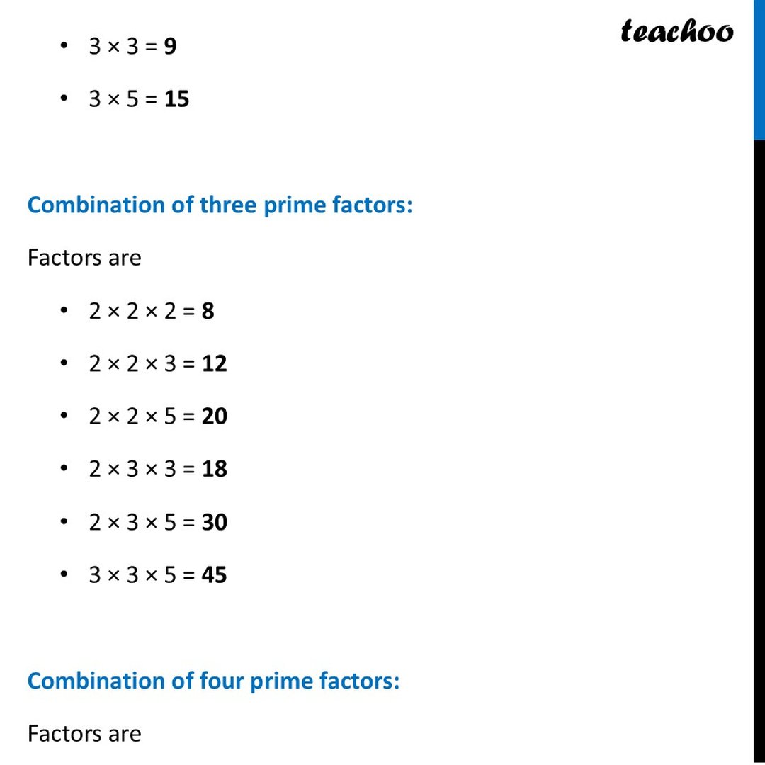 List all the factors of numbers (d) 360 [Class 7 Maths] - Prime Factor