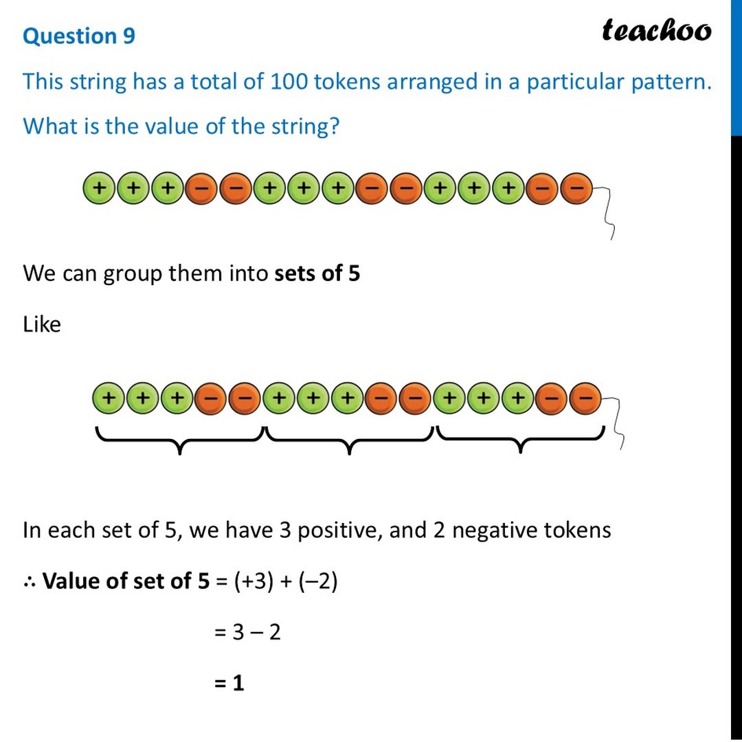This string has a total of 100 tokens arranged in a particular pattern