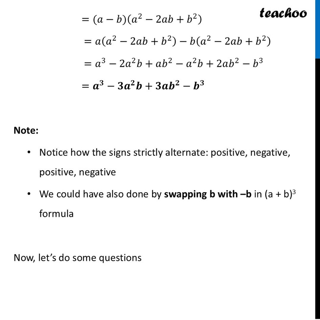 Cube Identities - Formula, Examples [with Video] - Teachoo Maths