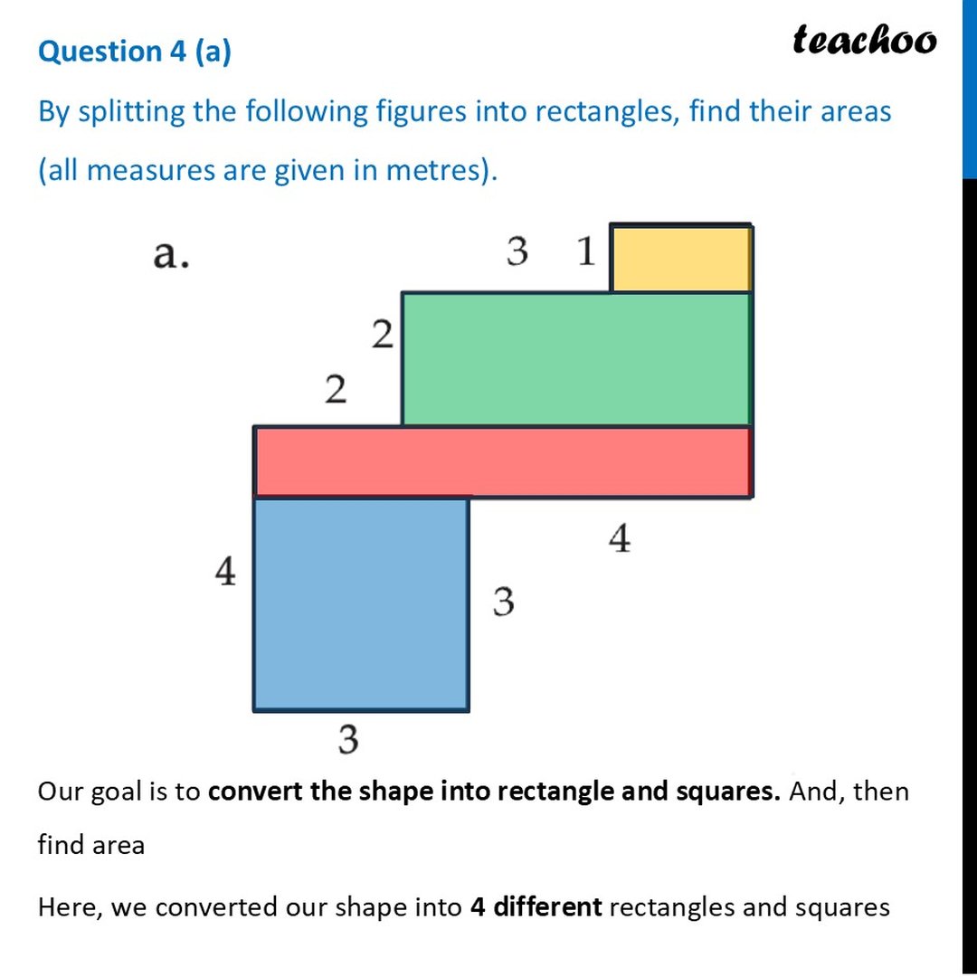 [Chapter 6 Class 6] By splitting the following figures into rectangles