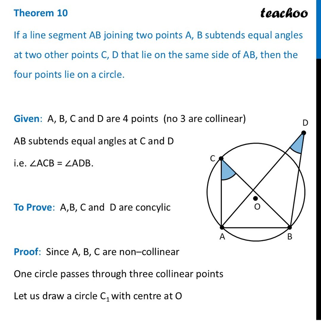 Ab. Join Theorem 10 - If a line segment AB joining two points A, B subtends