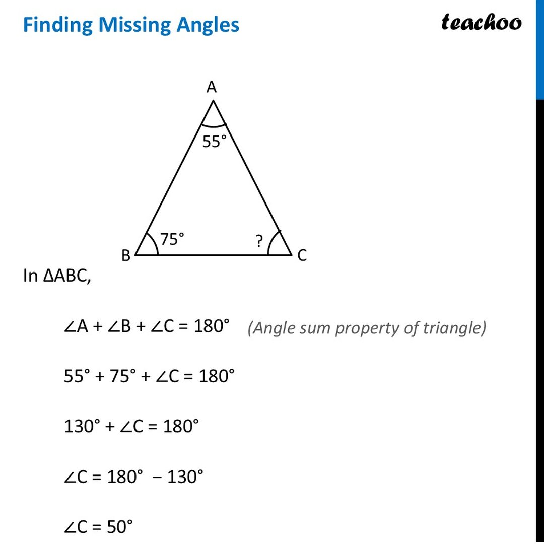 Angle Sum Property - Solved Worksheet (5+ Examples) - Teachoo