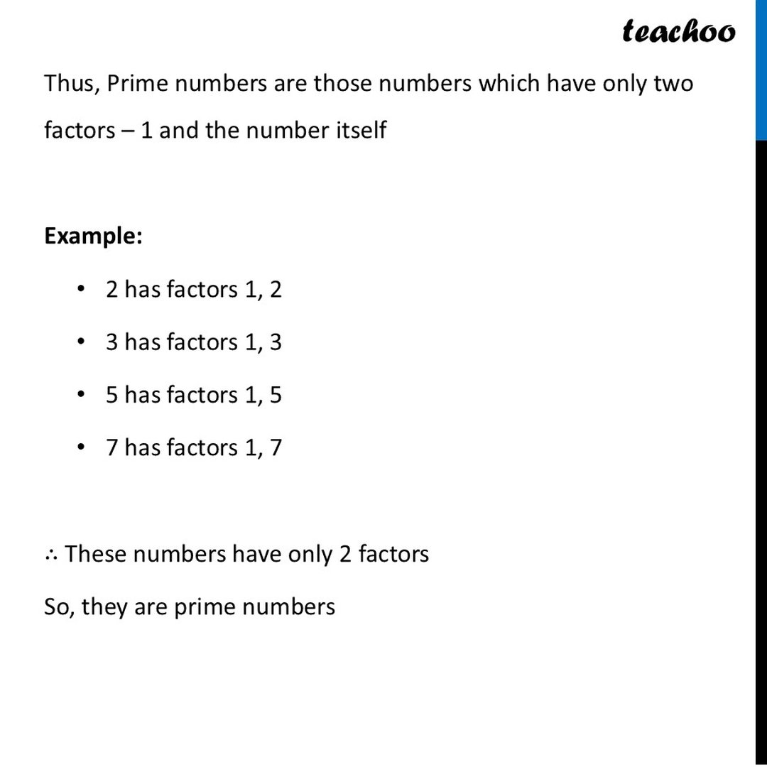 Prime Numbers - Worksheet, Examples [with NCERT Question] - Teachoo