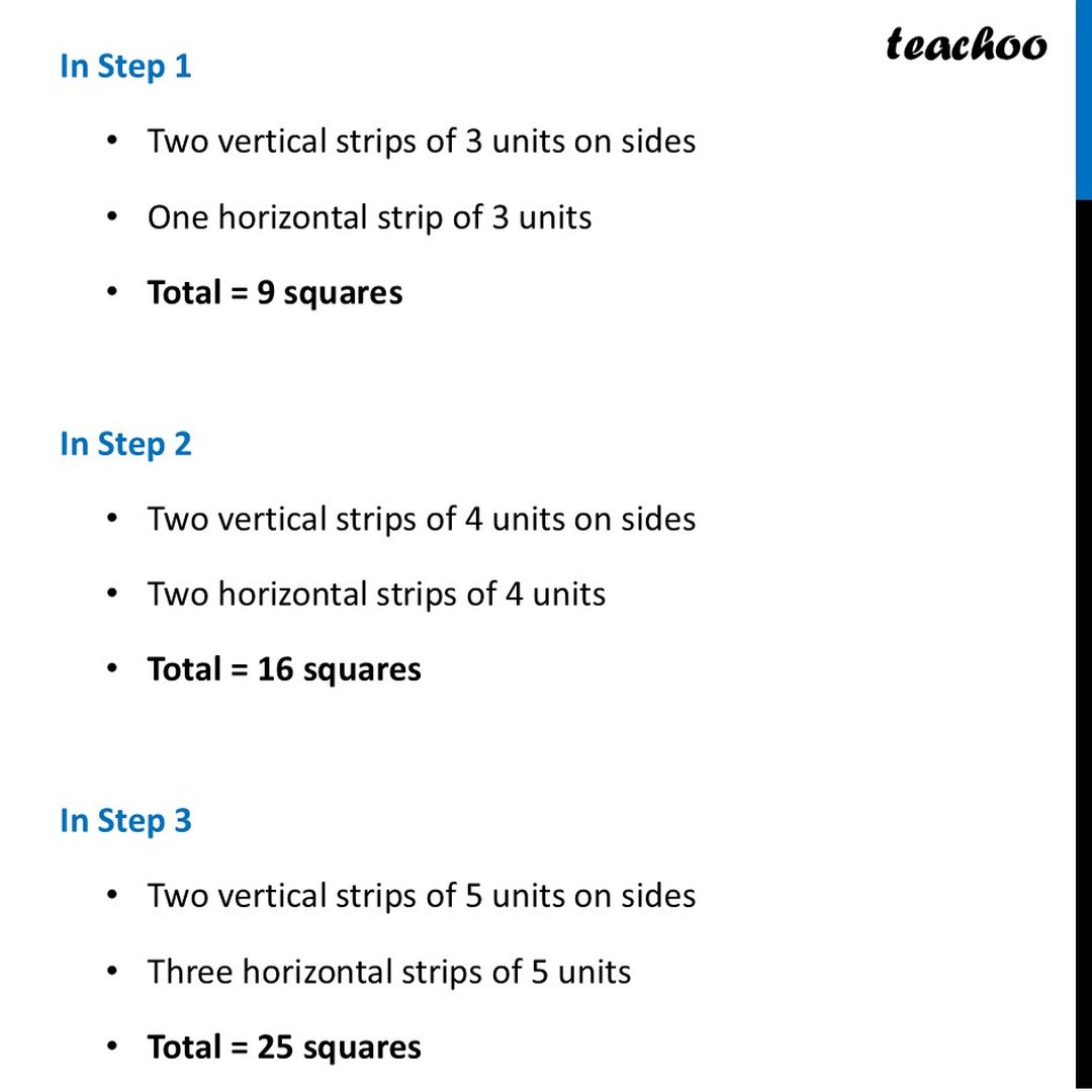 For each pattern shown below (i) Draw the next figure in the sequence