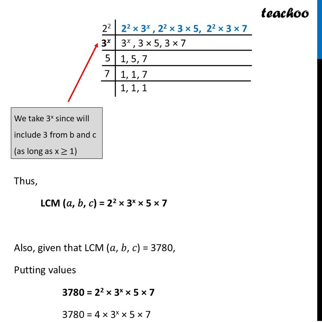 CBSE Sample Paper Class 10 - For 2026 Boards - If 𝑎 = 2^2 × 3^𝑥