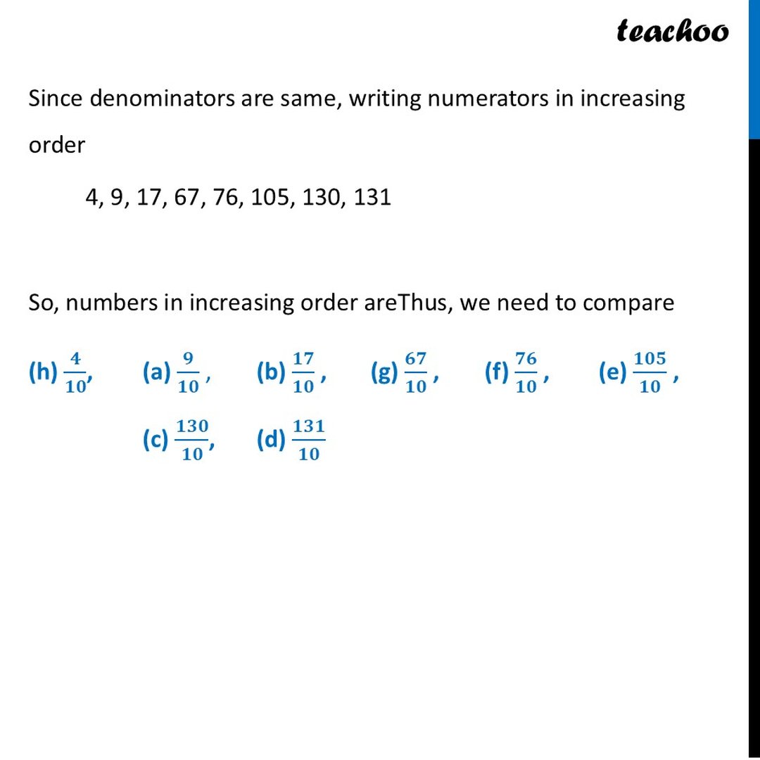 [Class 7 Maths ] Arrange these lengths in increasing order - Teachoo
