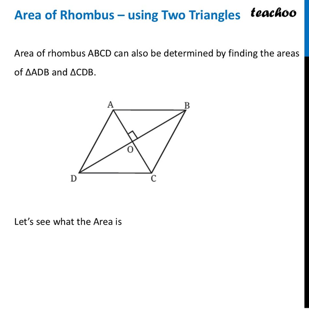 Area of Rhombus Formula – using Diagonals - Teachoo Maths Class 8