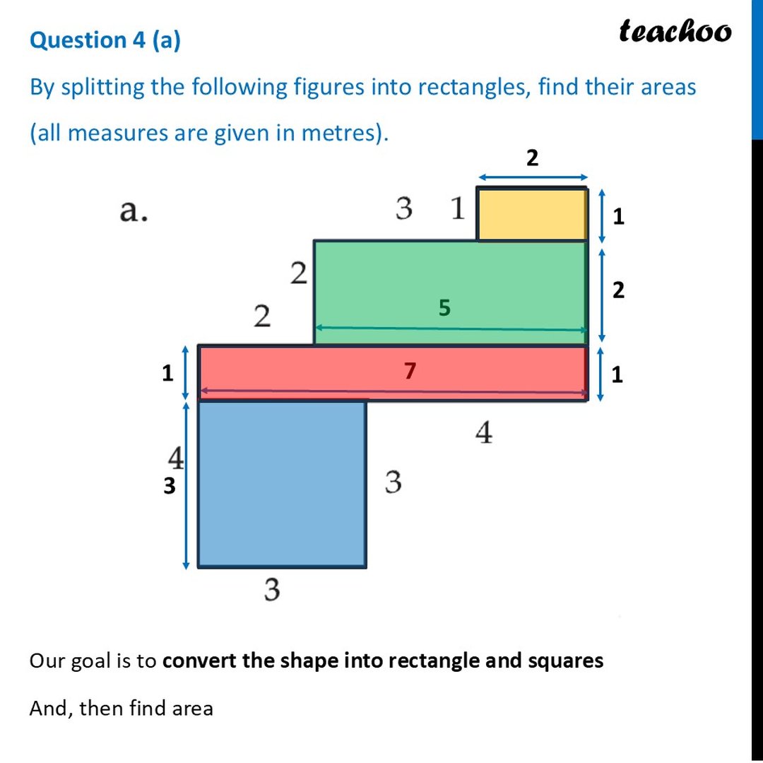[Chapter 6 Class 6] By splitting the following figures into rectangles