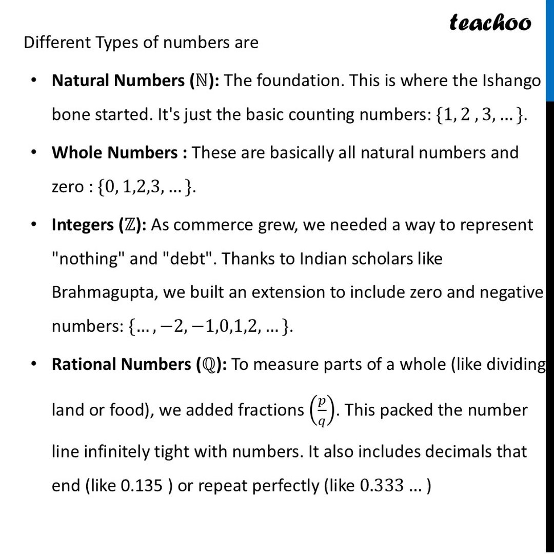 Different Types of Numbers - Summary [Ganita Manjari Class 9]