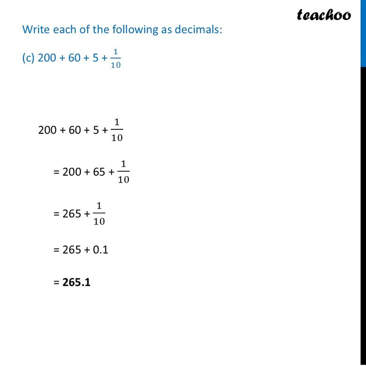 Worksheet on converting Fractions to Decimals [with Solutions]