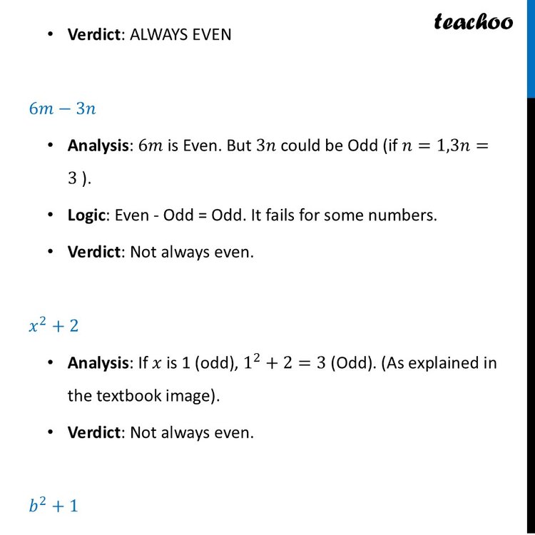 Identifying which Algebraic Expressions are even [with Examples]