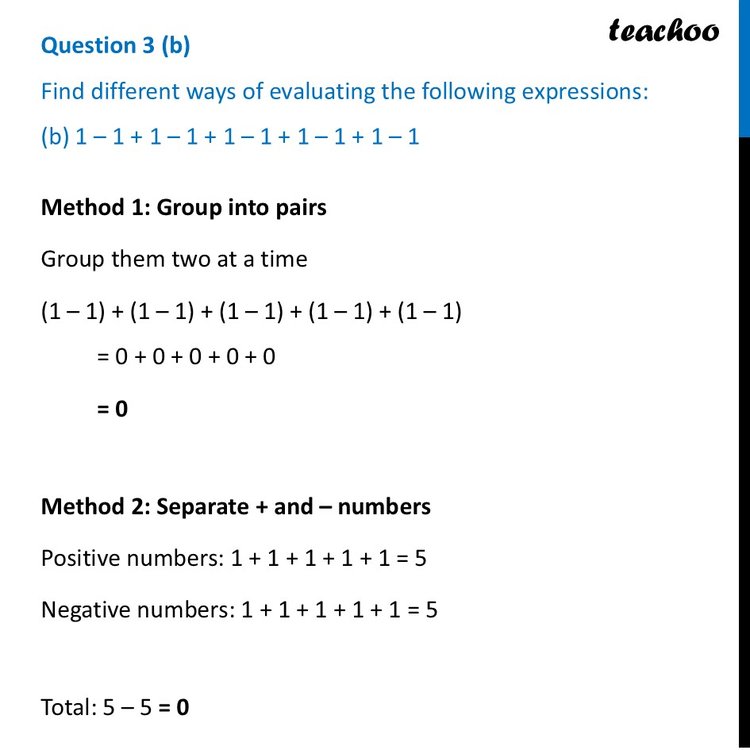 [Class 7] Find different ways of evaluating the following expressions: