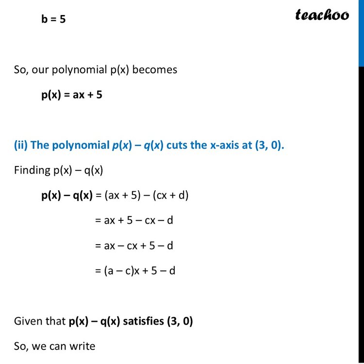 [Ganita] Let p(x) = ax + b and q(x) = cx + d be two linear polynomials