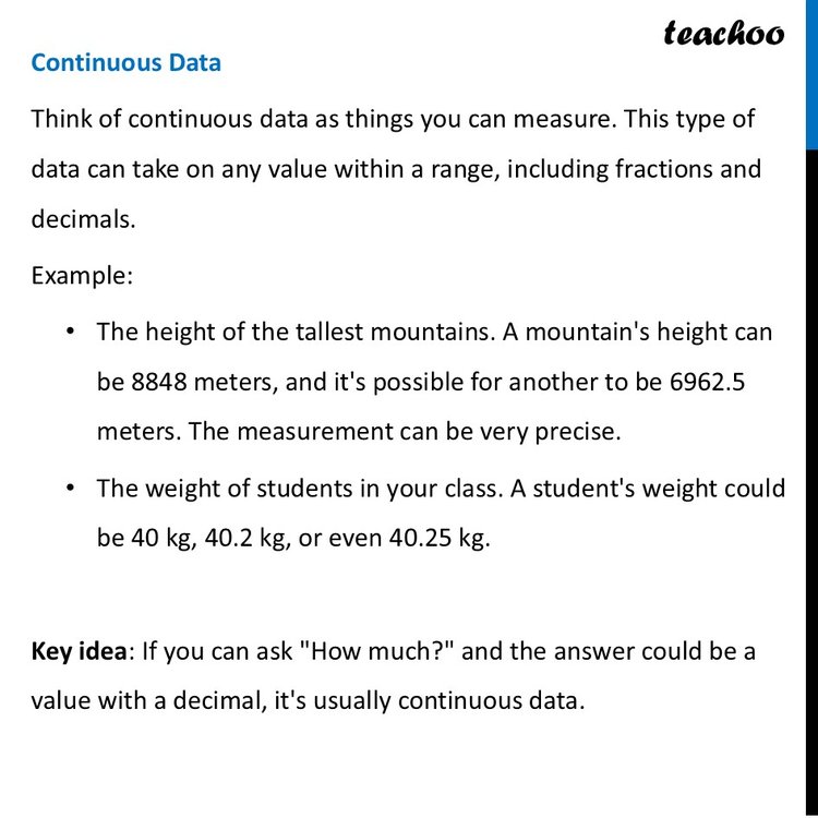 Discrete and Continuous Data - Examples [Ganita Prakash] - Teachoo