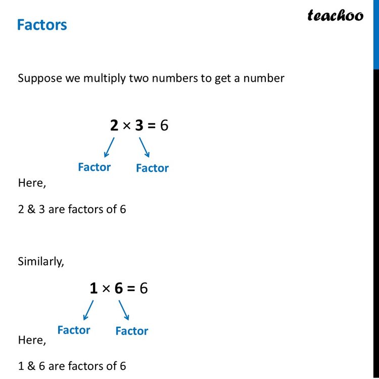 Factors - Definition, Properties, and Examples [Teachoo]