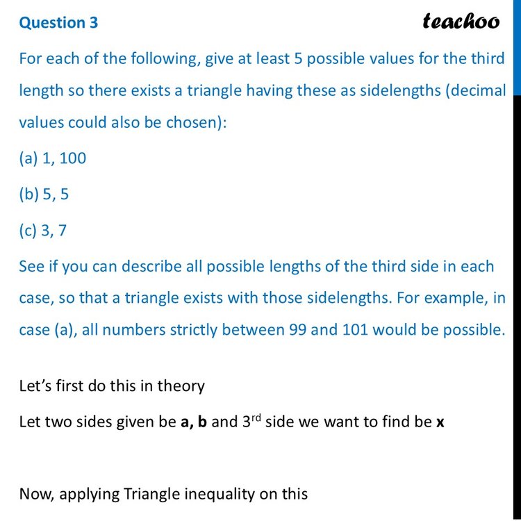 For each of the following, give at least 5 possible values for the