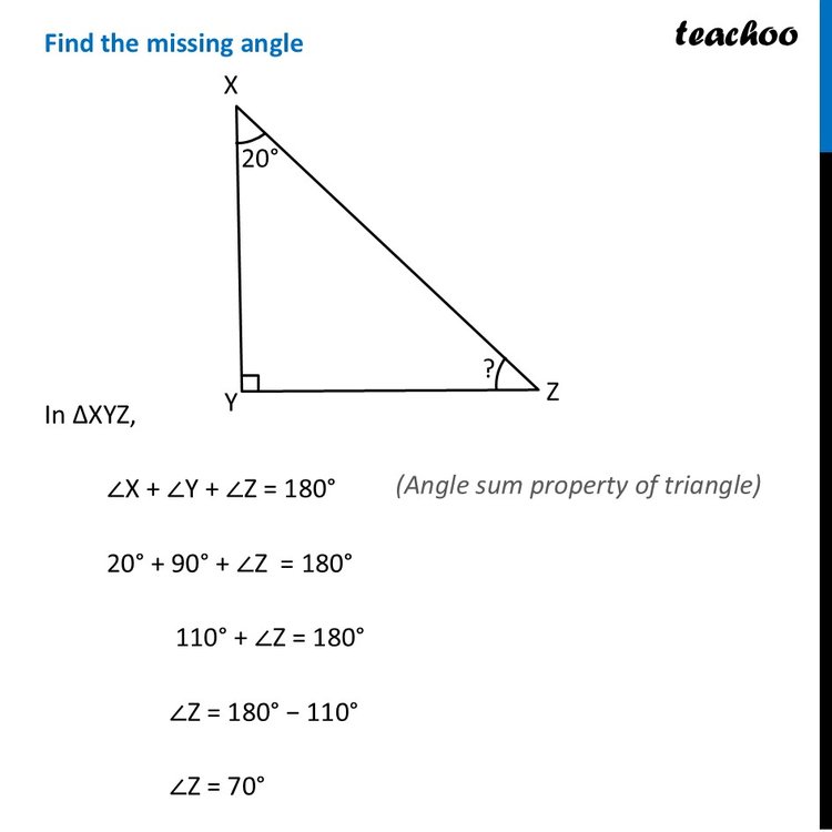 Angle Sum Property - Solved Worksheet (5+ Examples) - Teachoo