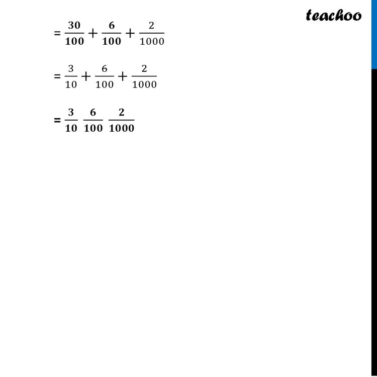 Sum Decimal Numbers Convert the following decimals into a sum of tenths, hundredths, and