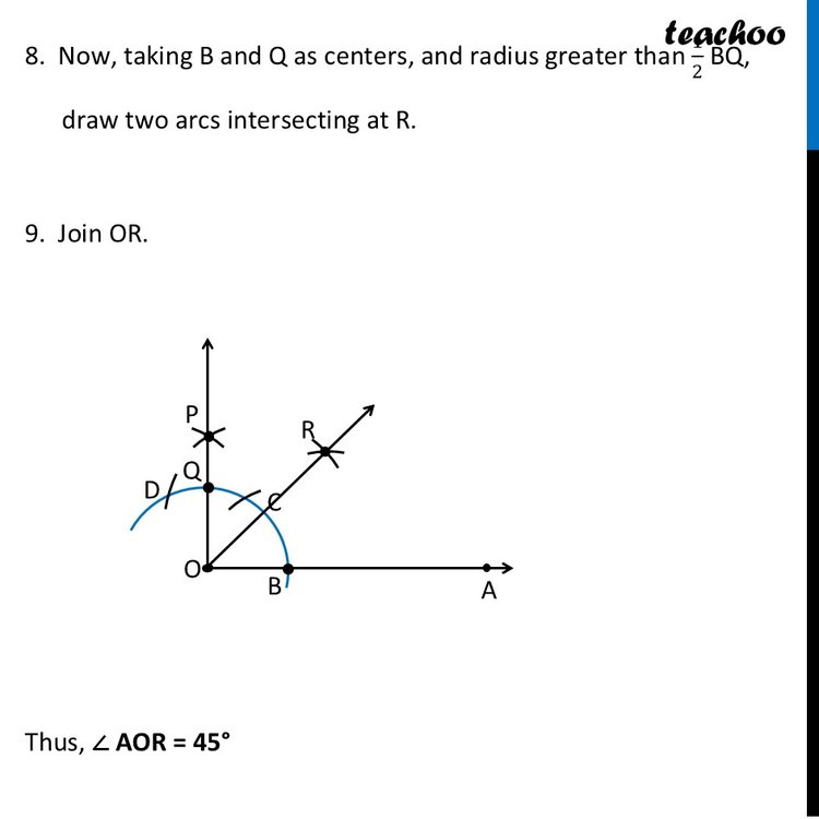 [Maths] Construction of a 45 Degree Angle - Using Compass and Ruler