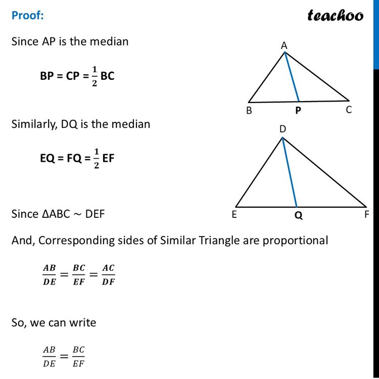 [SQP] If AP and DQ are medians of triangles ABC and DEF respectively