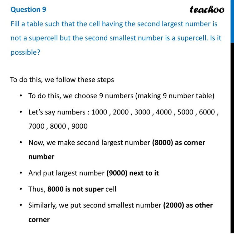 [Ganita Prakash Class 6] Fill a table such that cell having second