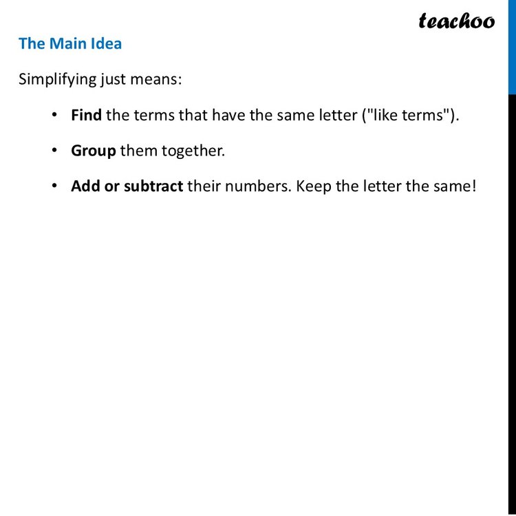 Simplification of Algebraic Expressions - Worksheet [with Examples]