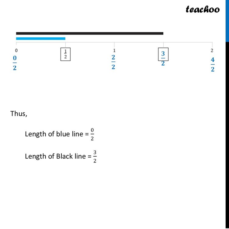 What is the length of the blue line and black line shown below?