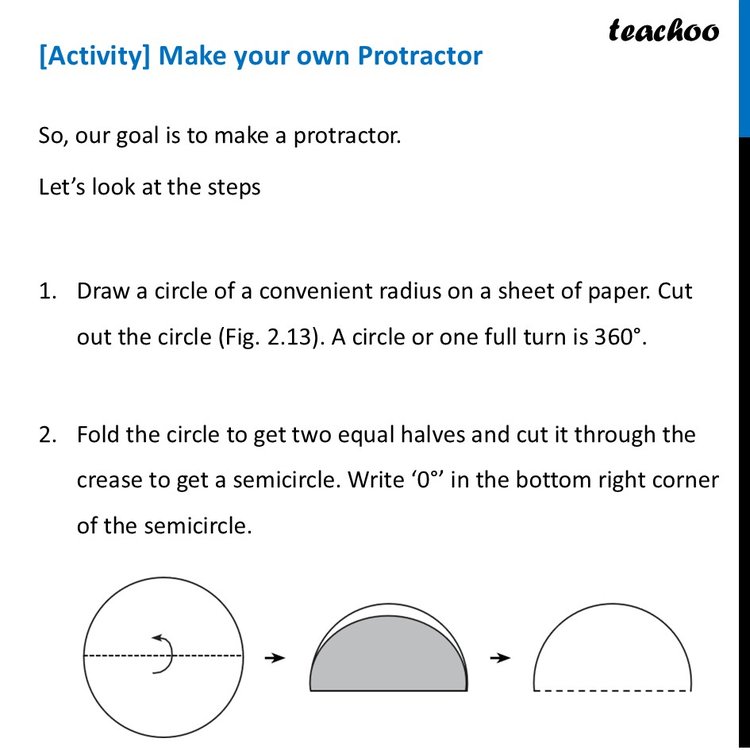 [Activity] Make your own Protractor - Class 6 - Teachoo - Protractor