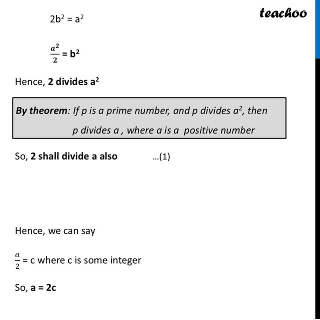 Prove that root 2 is Irrational [Step-by-Step + Video] - Teachoo