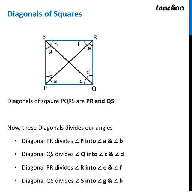 [Class 6] Diagonals of Squares – Definition, Angle Bisection - Teachoo