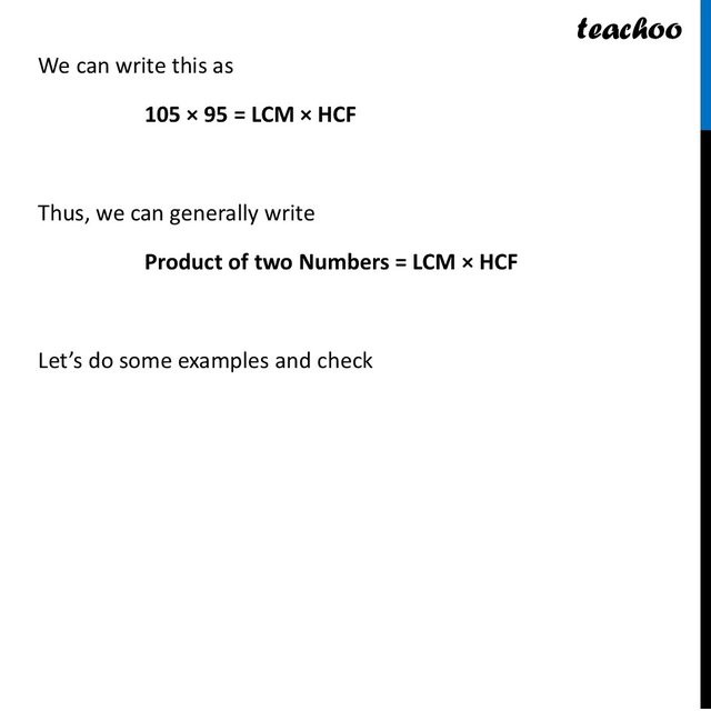 Set Property Involving Text Example Property Involving both HCF and LCM - With Examples - Teachoo Maths