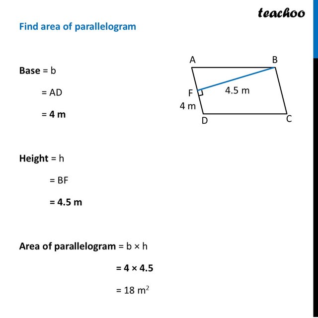 Area of Parallelogram for Different Heights & Base [with examples]