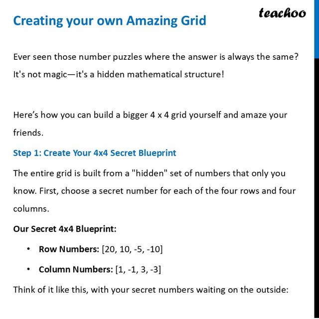 Creating your own Magic Grid - Step-by-Step with example - Teachoo
