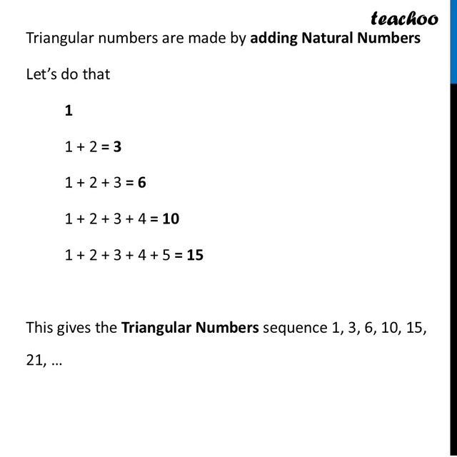 Triangular Numbers - Pattern, Formula, Diagram [With Video] - Teachoo
