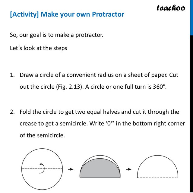 [Activity] Make your own Protractor - Class 6 - Teachoo - Protractor