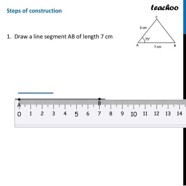 Construct triangles for the following measurements where the angle is
